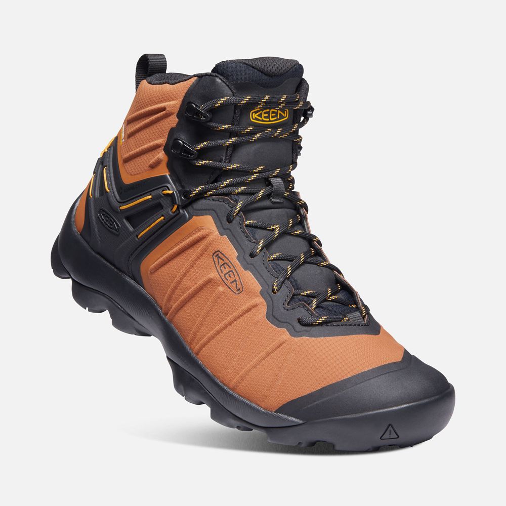 Botas de Seguridad Keen Mexico Naranjas/Negros - Hombre Venture Mid Waterproof - MX8120456